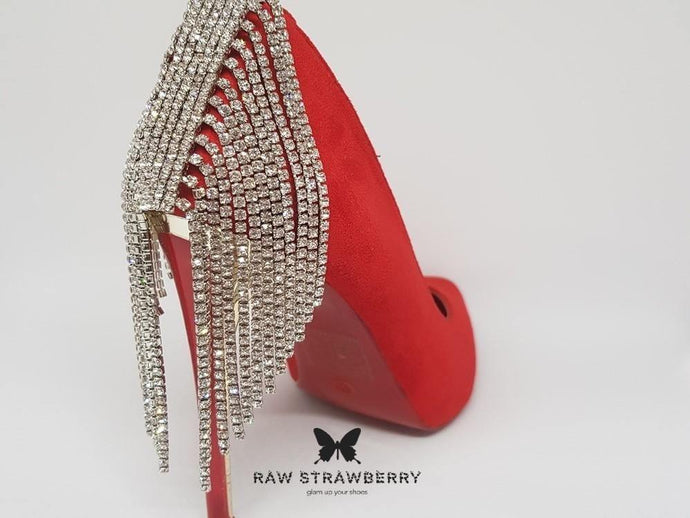 crystal fringe clip - Raw Strawberry