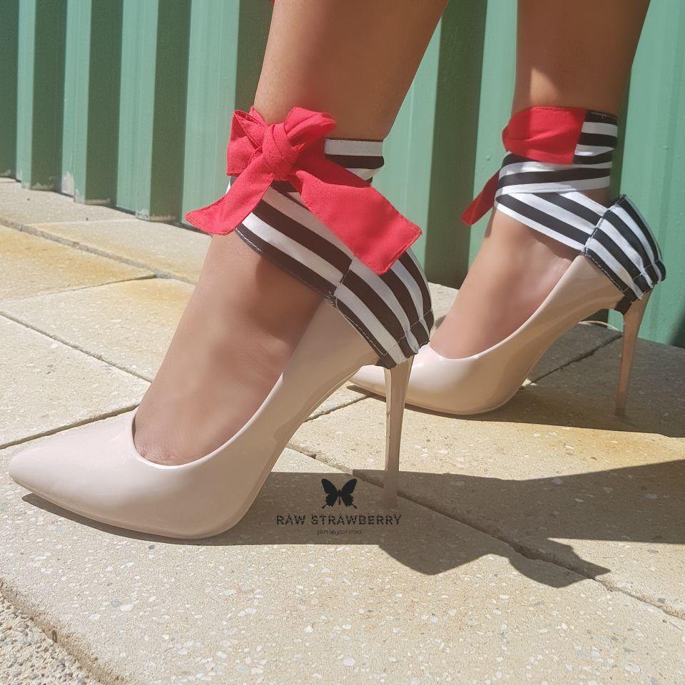 mariana heel ribbons - Raw Strawberry