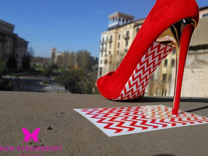 red chevron under soles - Raw Strawberry