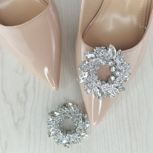 round silver rhinestone