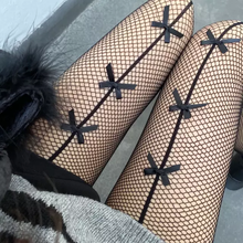 fishnet multi bow stockings