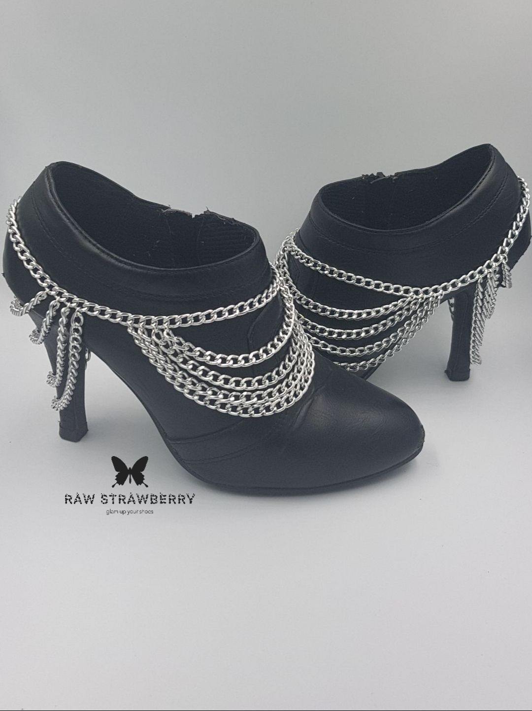 silver heel chains - Raw Strawberry