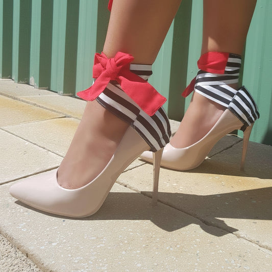 mariana heel ribbons - Raw Strawberry
