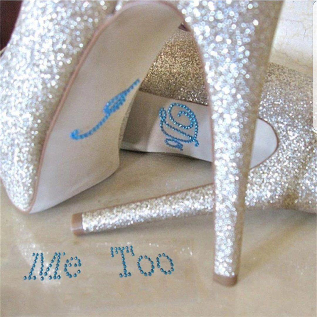 "I do, Me Too" rhinestone appliques - Raw Strawberry