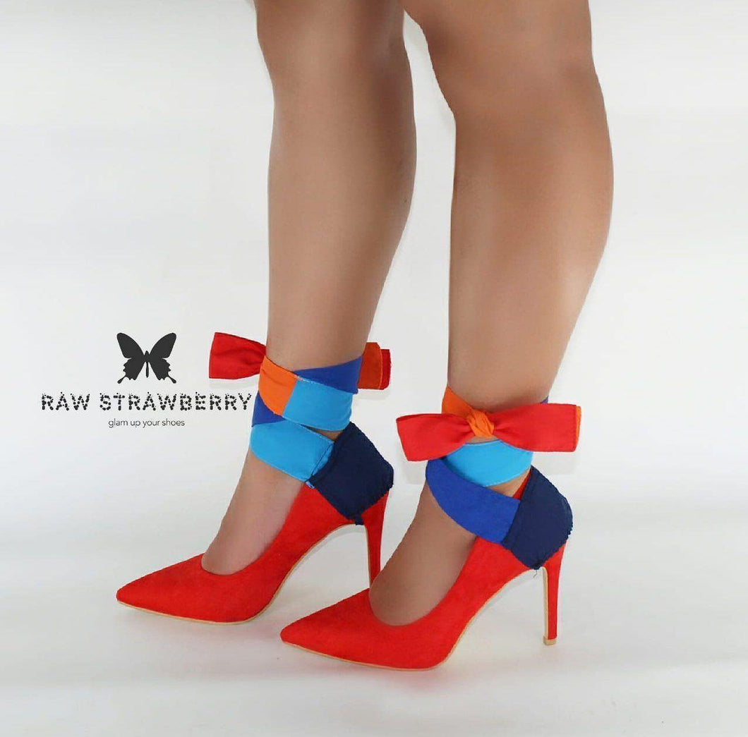 colourful heel ribbons - Raw Strawberry