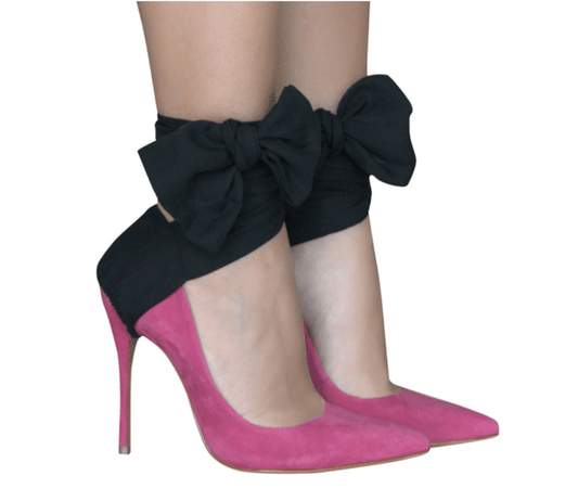 leather heel ribbons - Raw Strawberry