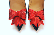 sequin bow - Raw Strawberry