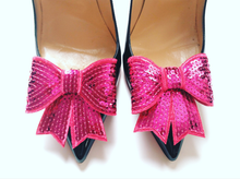sequin bow - Raw Strawberry