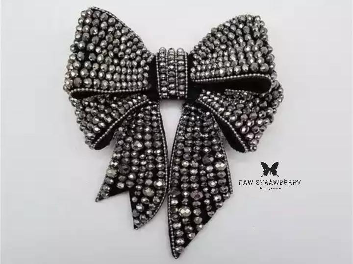 crystal bows - Raw Strawberry