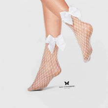 fishnet bow socks - Raw Strawberry