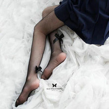 fishnet bow stockings - Raw Strawberry